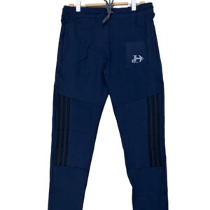 Navy blue Trackpants / Taiwan Lycra/ black 3 line strips